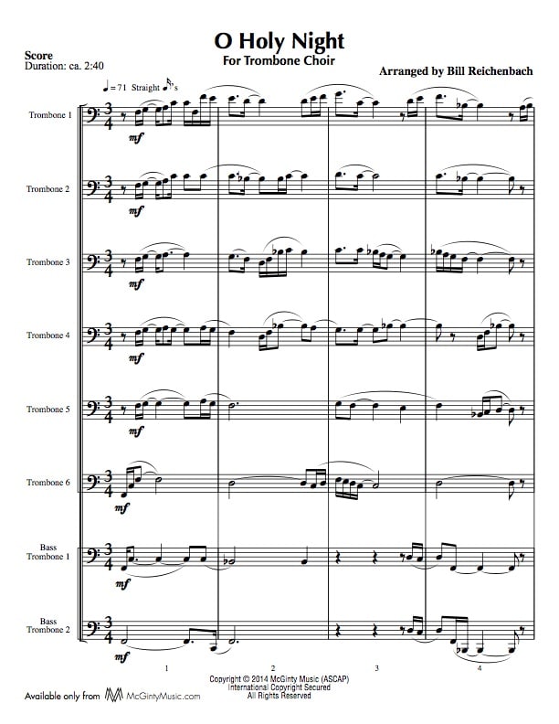 O Holy Night (For Orchestra and Choir) Sheet music for Trombone, Tuba,  Flute, Oboe & more instruments (Mixed Ensemble)